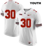 Youth NCAA Ohio State Buckeyes Kevin Dever #30 College Stitched No Name Authentic Nike White Football Jersey VF20A67DB